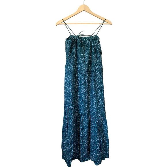 Rue Stiic Sleeveless Printed Tiered Maxi Dress Geeen Size M - Picture 4 of 11